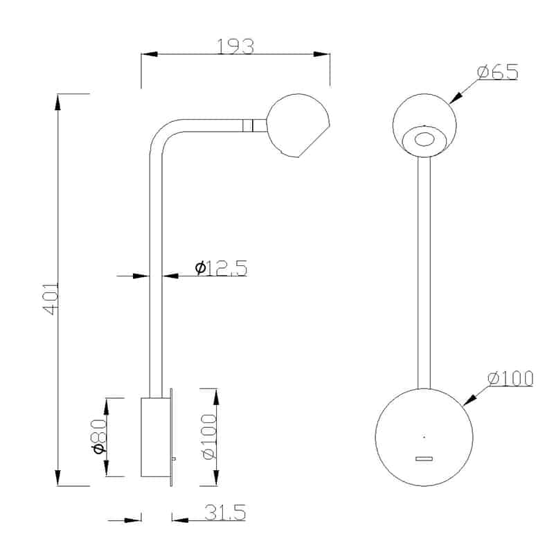 Mantra Eyes Aplique LED negro 7514