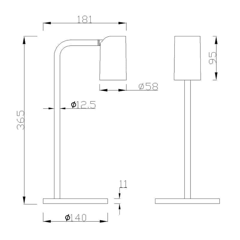 Mantra Salt Black Table Lamp 1 Light Small black 7515
