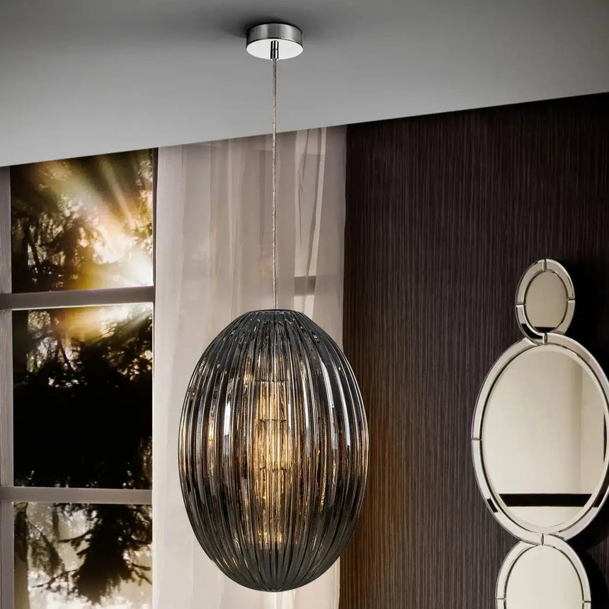 Schuller Ovila Lámpara de techo colgante 1L Smoke 30Ø 752084