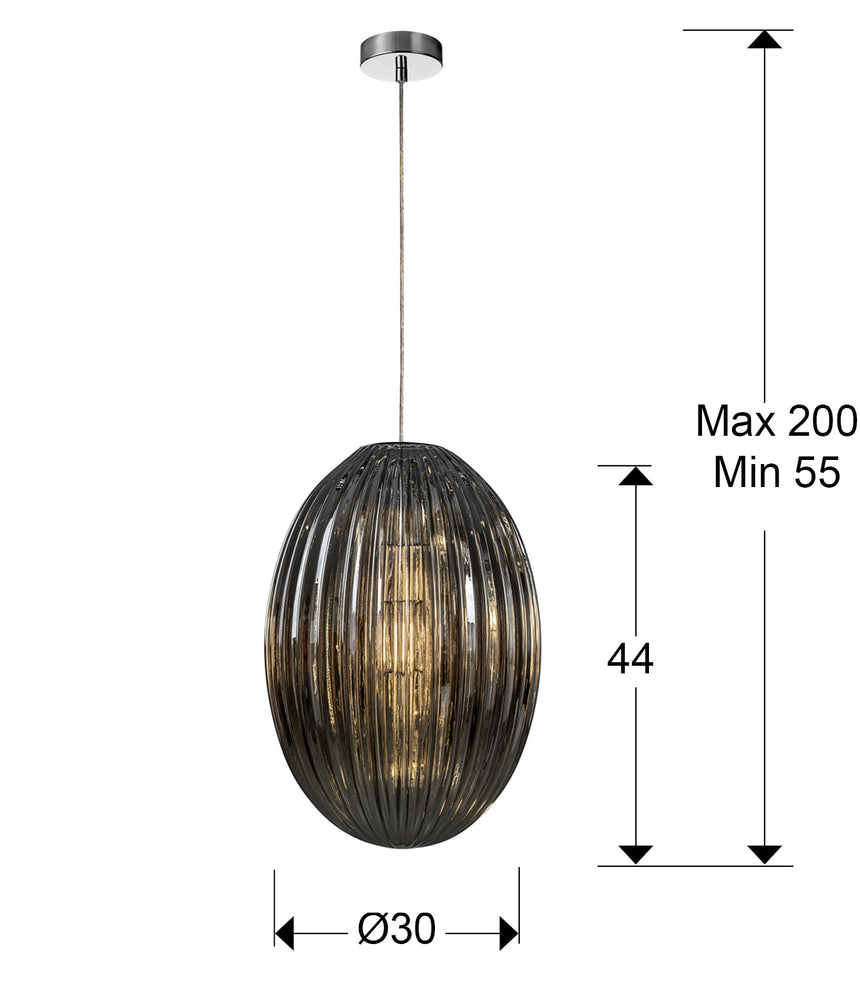 Schuller Ovila Lámpara de techo colgante 1L Smoke 30Ø 752084