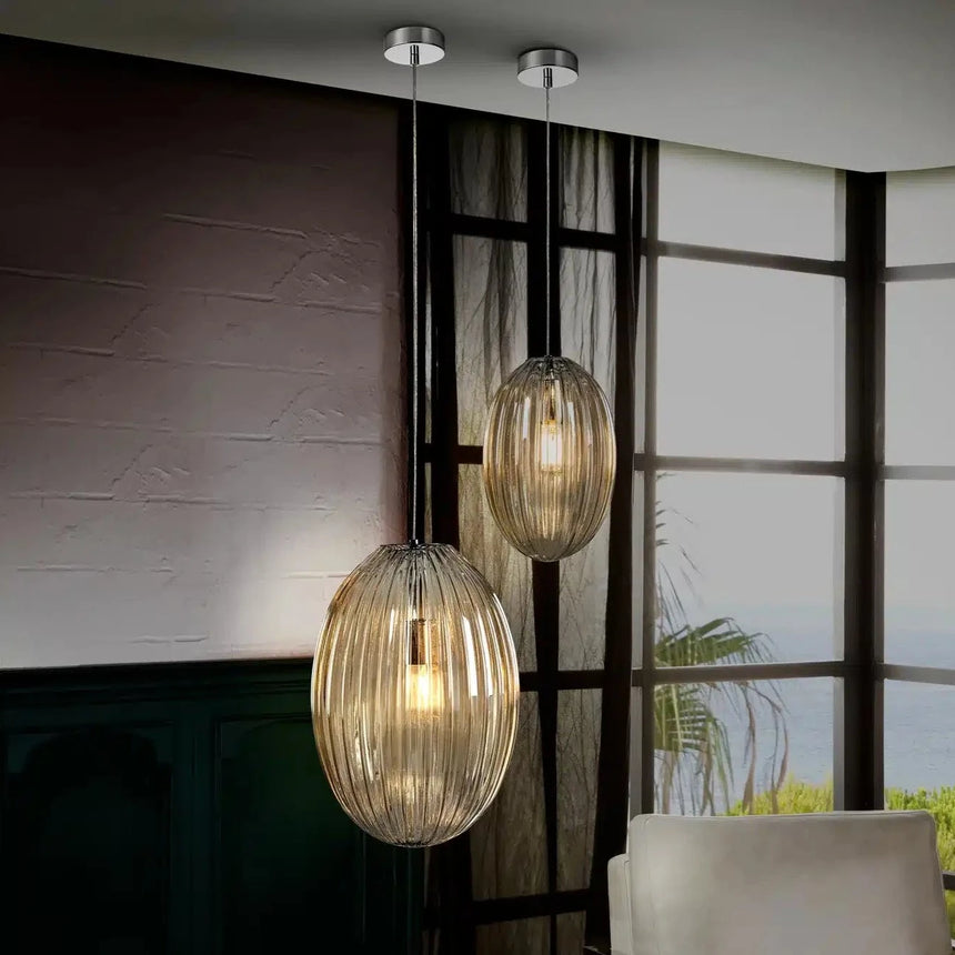 Schuller Ovila Lámpara de techo colgante 1L Coñac 30Ø 752091