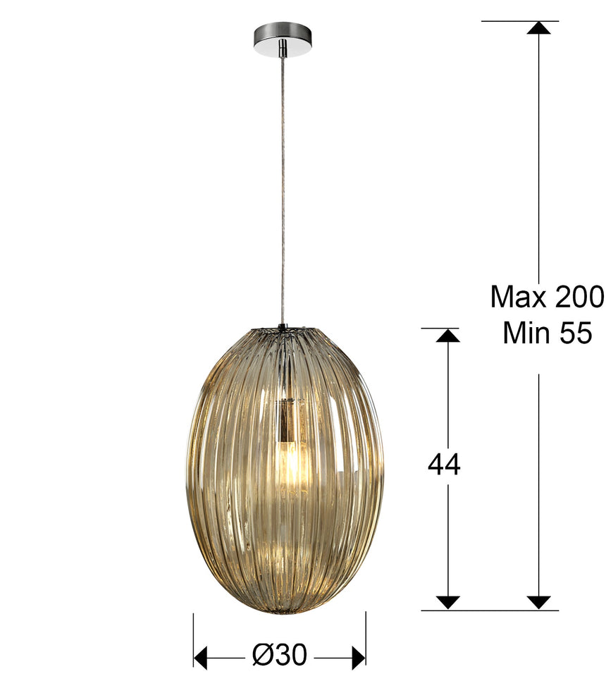 Schuller Ovila Lámpara de techo colgante 1L Coñac 30Ø 752091