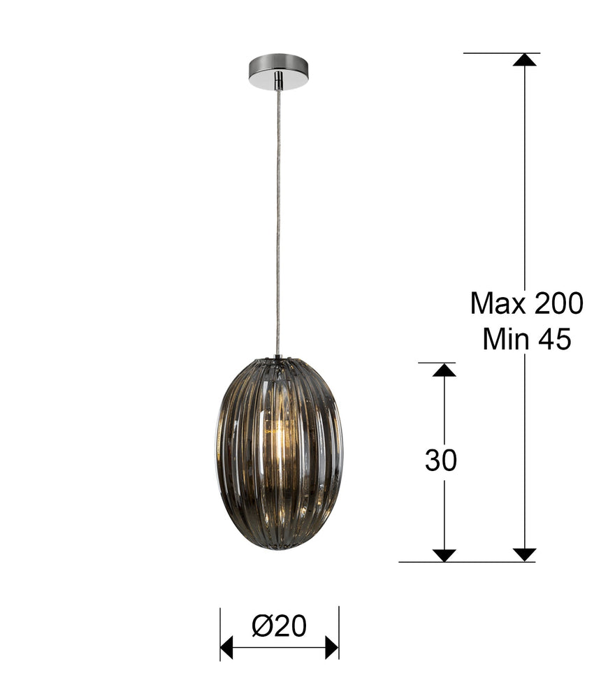 Schuller Ovila Pendant Light 1L Smoke 20Ø 752176