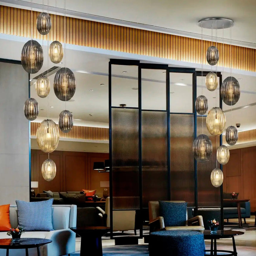 Schuller Ovila Lámpara de techo colgante 9 luces smoke y coñac 752367