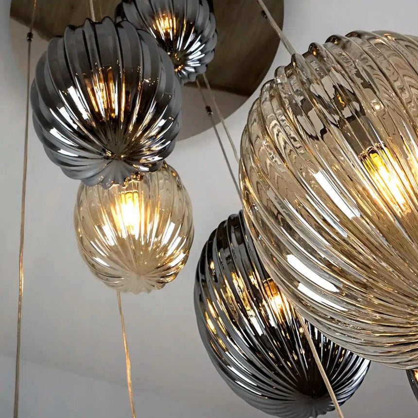 Schuller Ovila Lámpara de techo colgante 9 luces smoke y coñac 752367