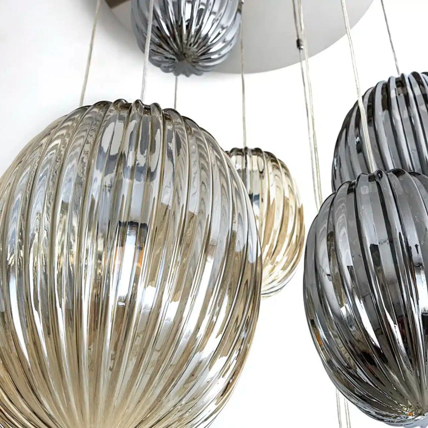 Schuller Ovila Lámpara de techo colgante 9 luces smoke y coñac dimable 752367D