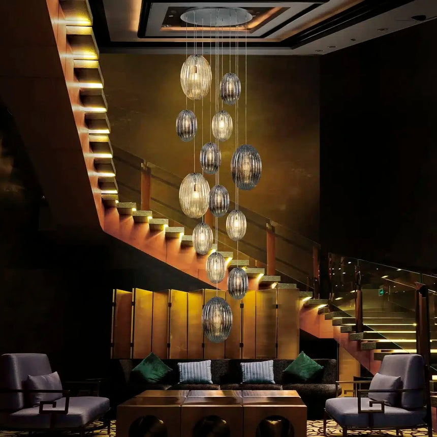 Schuller Ovila Lámpara de techo colgante 13 luces smoke y coñac 752459