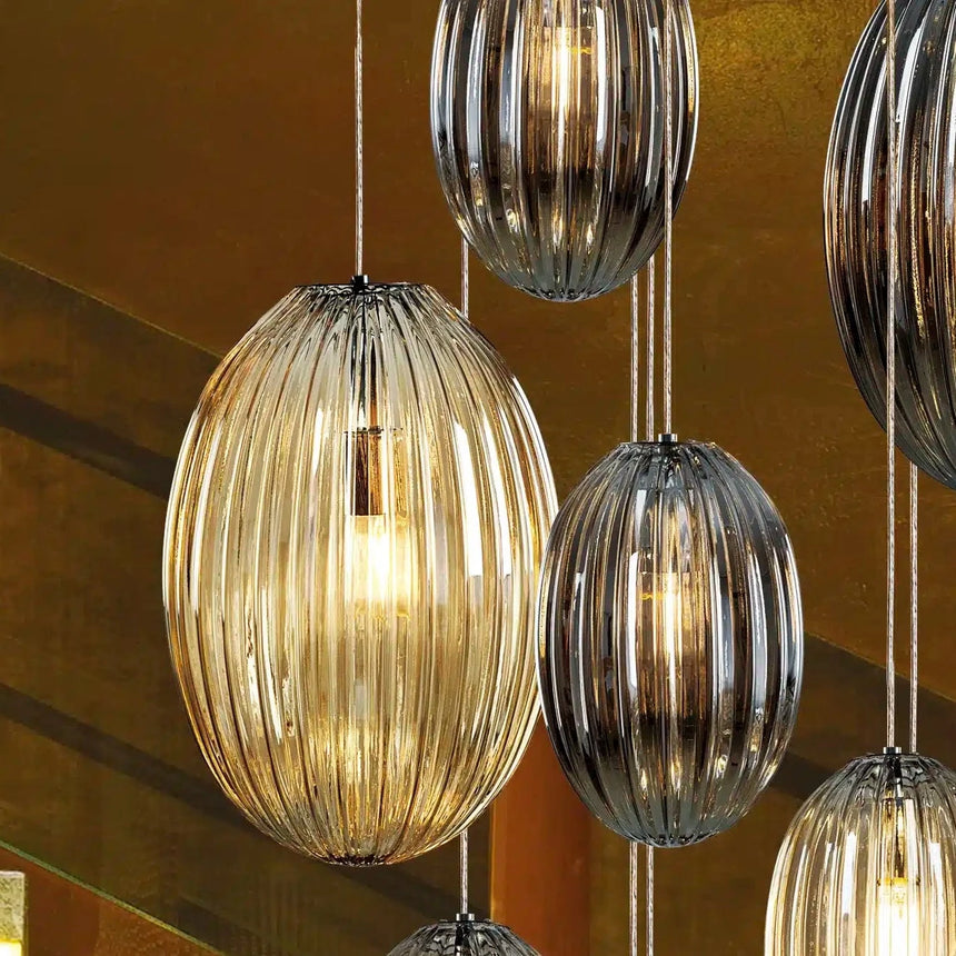 Schuller Ovila Lámpara de techo colgante 13 luces smoke y coñac 752459