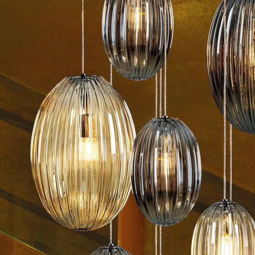 Schuller Ovila Lámpara de techo colgante 13 luces smoke y coñac dimable 752459D