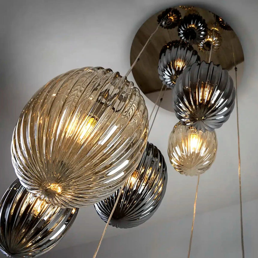 Schuller Ovila Lámpara de techo colgante 13 luces smoke y coñac 752459