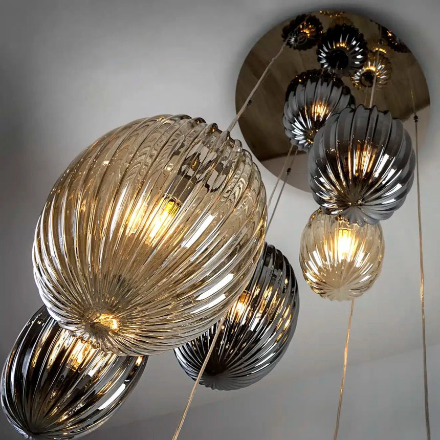 Schuller Ovila Lámpara de techo colgante 13 luces smoke y coñac dimable 752459D