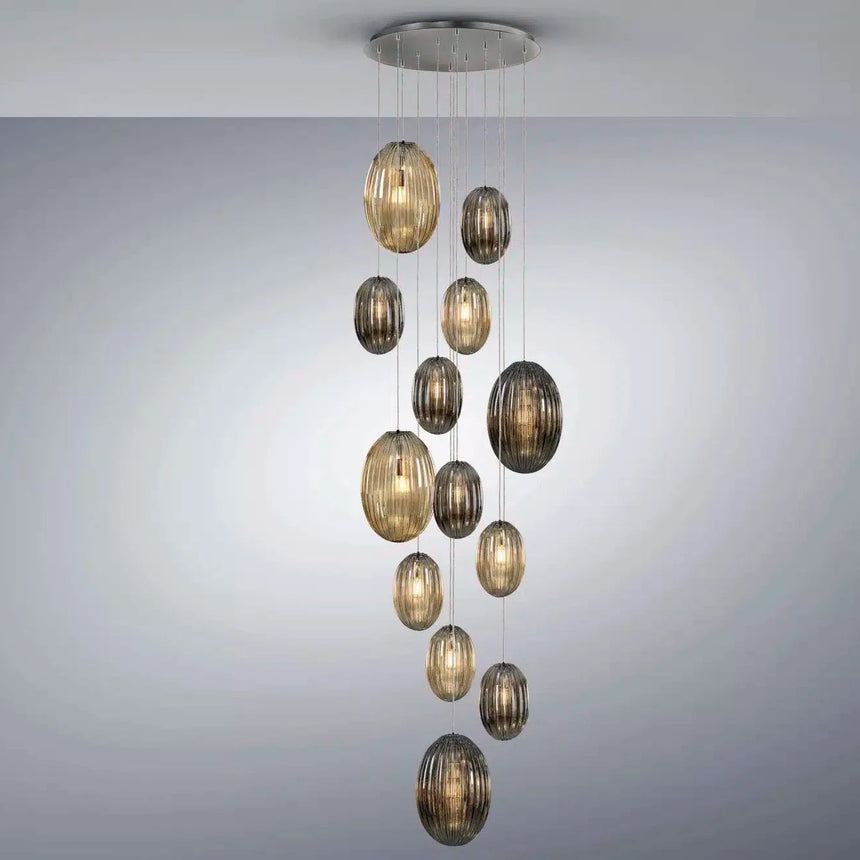 Schuller Ovila Lámpara de techo colgante 13 luces smoke y coñac 752459
