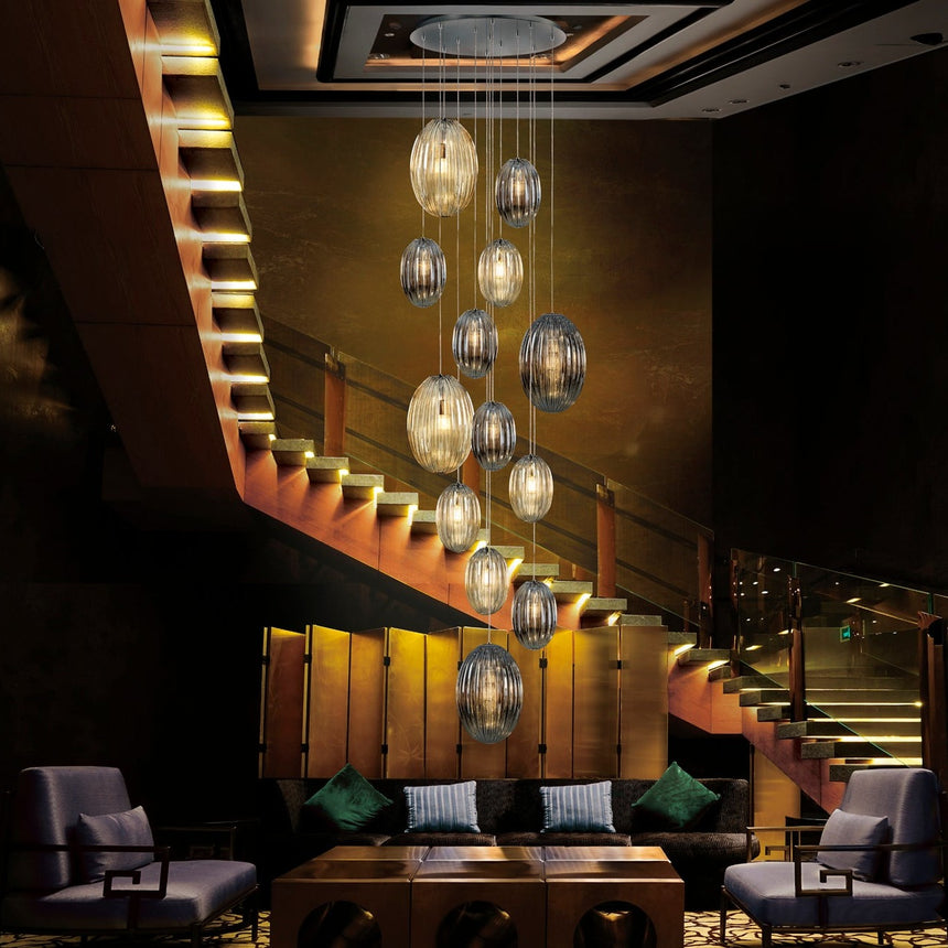 Schuller Ovila Lámpara de techo colgante 13 luces smoke y coñac dimable 752459D