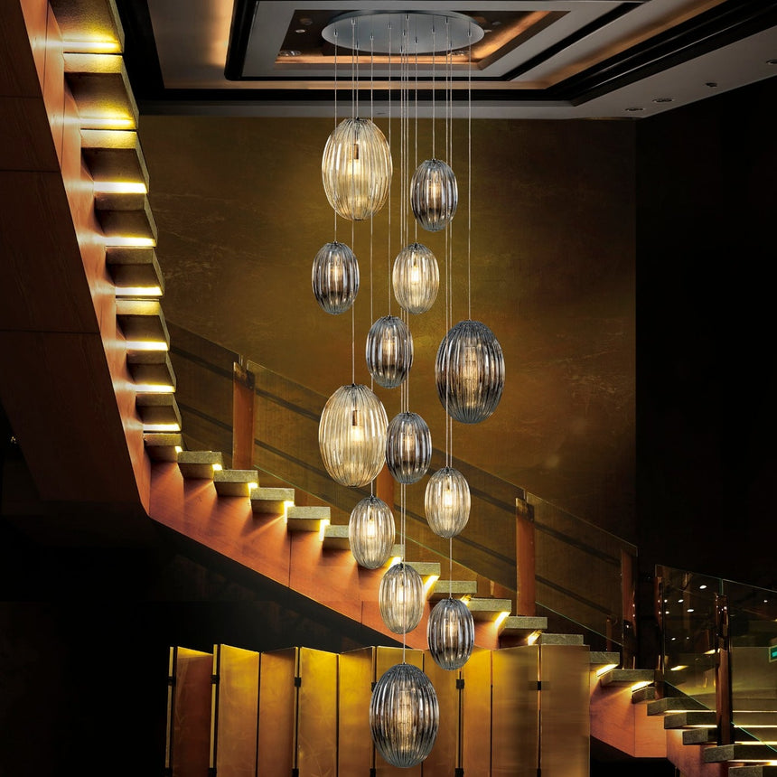 Schuller Ovila Lámpara de techo colgante 13 luces smoke y coñac dimable 752459D