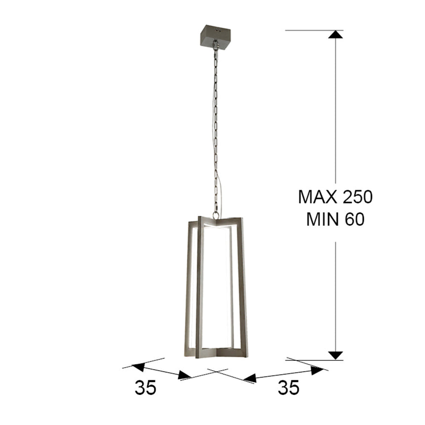 Medidas y dimensiones - Lámpara de techo colgante Schuller Kuma grande acero brillo 3000K 753108