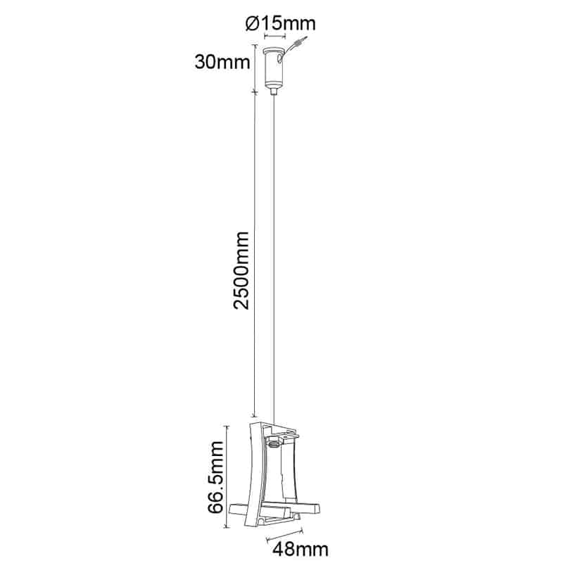 Plano de medidas - Mantra Hanok CONEXIÓN INTERMEDIA BLANCA CON CABLE FIJACION blanco 7552