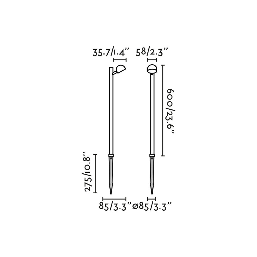 Estaca/Pincho de exterior Faro Brot 81cm LED negro 2700K IP65 80° 60cm 75571