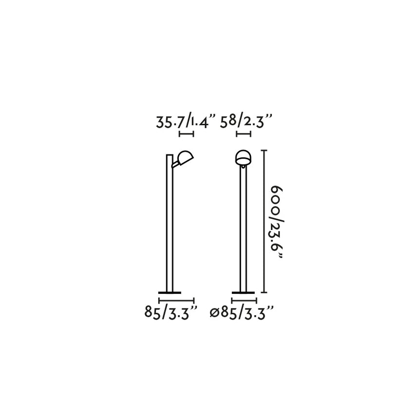 Baliza de exterior Faro Brot 60cm LED negro 2700K IP65 80° opal 75573