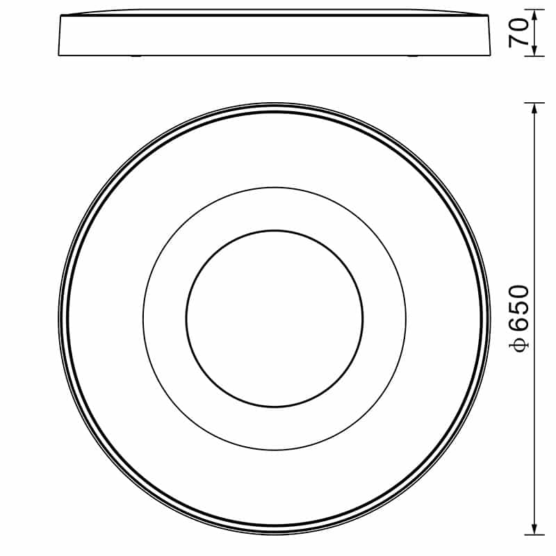 Plano de medidas - Mantra Coin Plafón LED 100W 2700K-5000K Control Remoto madera, beige, marrón 7562