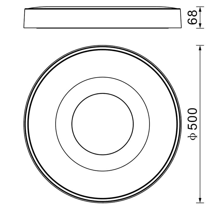Plano de medidas - Mantra Coin Plafón LED 80W 2700K-5000K Control Remoto negro 7564