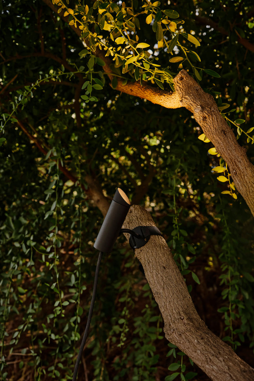 Proyector de exterior Faro Clap LED negro 3000K IP65 38° 24V 6W fijación árbol 75703-233