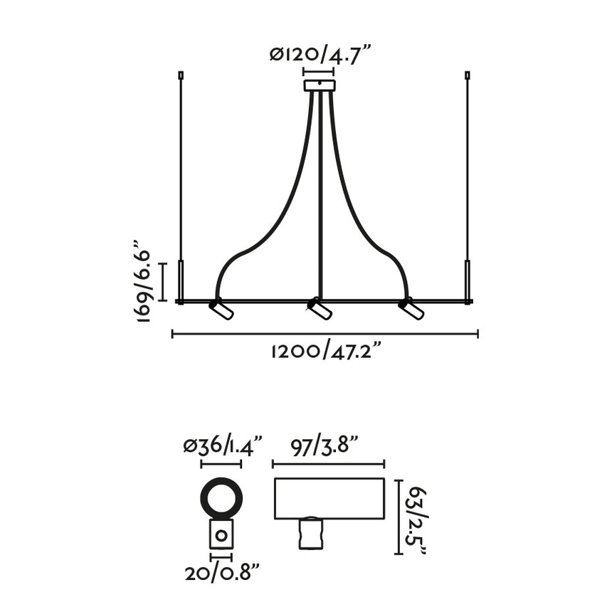 Lámpara colgante de exterior Faro Clap LED blanco 3000K IP65 38° 24V 6W 75711-133
