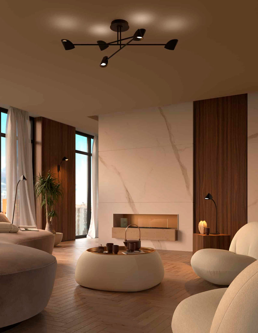 Mantra Capuccina Plafón Grande LED negro 7580