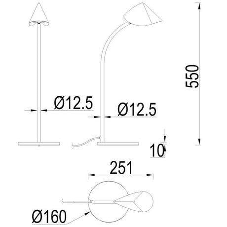 Mantra Capuccina Sobremesa LED 8.5W 3000K negro 7587