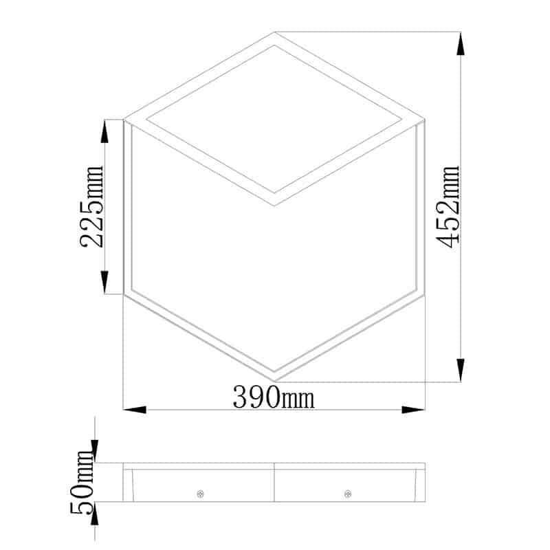 Mantra Kubick Plafón/Aplique LED 33.5W 3000K DIMABLE negro 7597