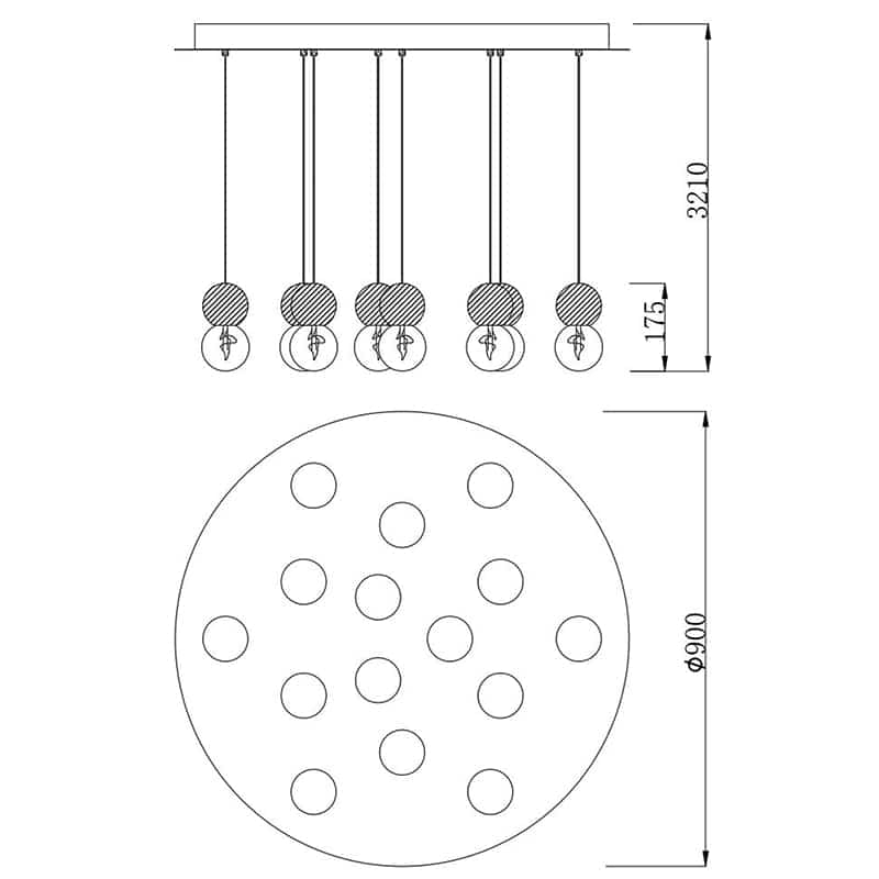 Mantra Galaxia Lámpara de techo colgante marrón, cobrizo, gris 7620