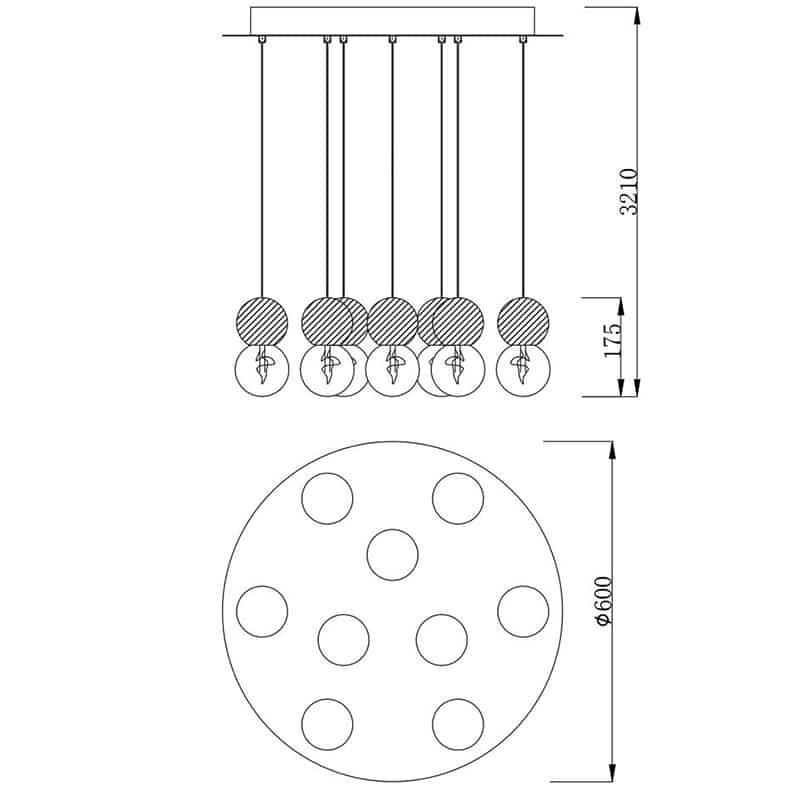 Mantra Galaxia Lámpara de techo colgante colores 7621
