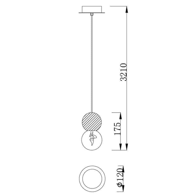 Mantra Galaxia Lámpara de techo colgante gris 7625