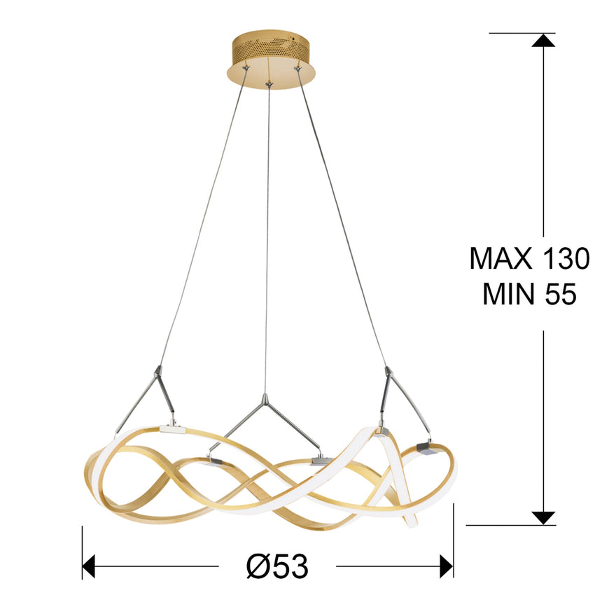 Medidas y dimensiones - Lámpara de techo colgante Schuller Molly oro rosa 3000K Ø53cm 763712