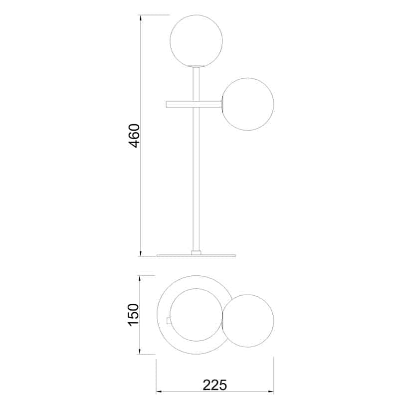 Mantra Cellar Sobremesa bolas 2 luces negro 7637