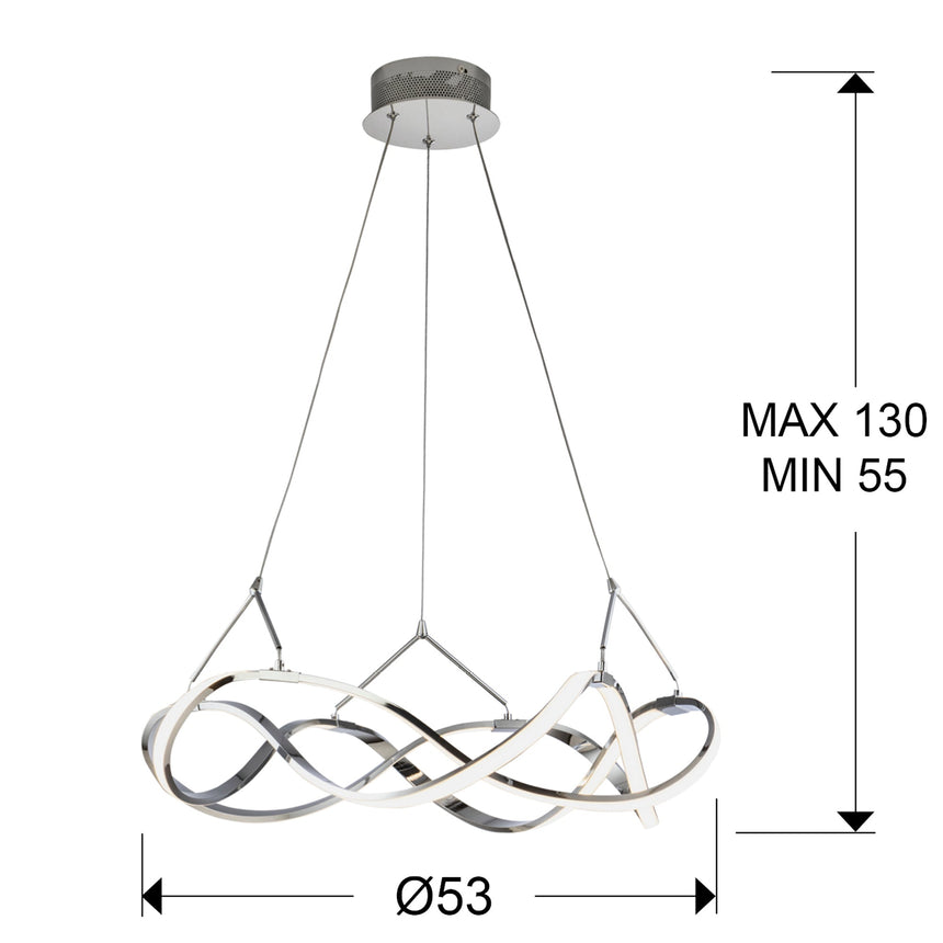 Medidas y dimensiones - Lámpara de techo colgante Schuller Molly cromo 3000K Ø53cm 763824