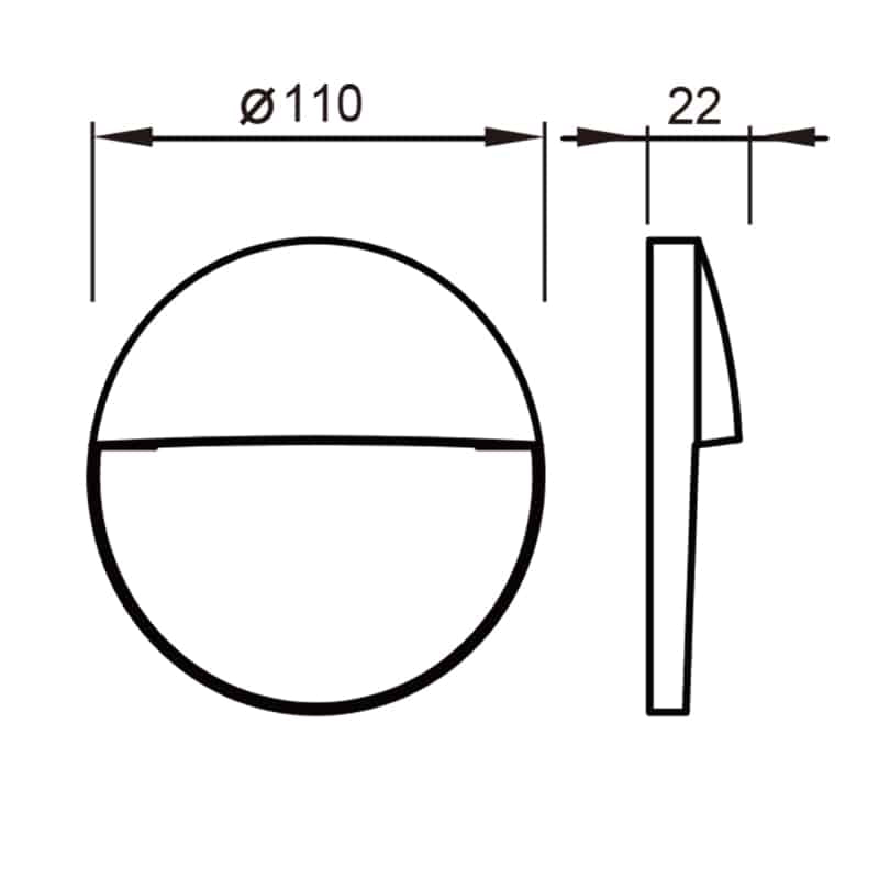 Plano de medidas - Mantra Baker Señalizador exterior LED IP54 marrón 7641