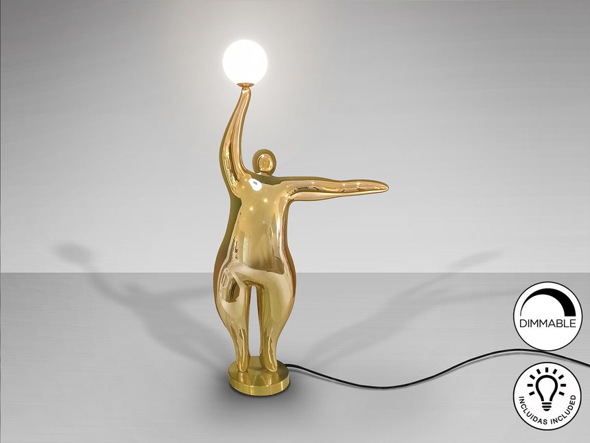 Lámpara de pie escultura bolas Schuller El Globo 1 luz oro brillo 3000K 81cm vista 3