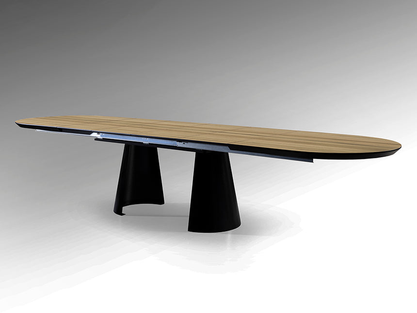 Mesa de comedor Schuller Capri negro y simil madera extensible 206x79cm 768614 - imagen 6