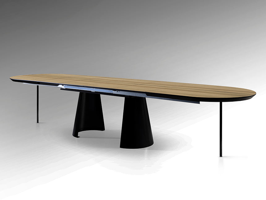 Mesa de comedor Schuller Capri negro y simil madera extensible 206x79cm 768614 - imagen 7
