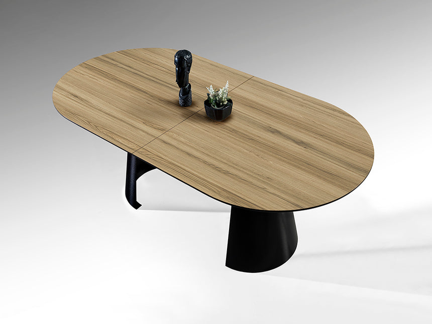 Mesa de comedor Schuller Capri negro y simil madera extensible 206x79cm 768614 - imagen 8