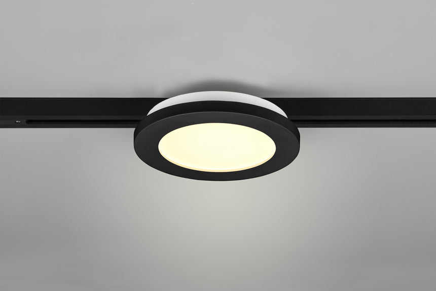 Plafón de techo Trio DUOline LED negro mate 3000K regulable Ø17cm 76921032