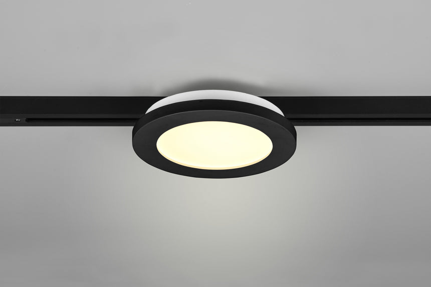 Plafón de techo Trio DUOline LED 3000K regulable Ø17cm negro mate — ref. 76921032 (1)