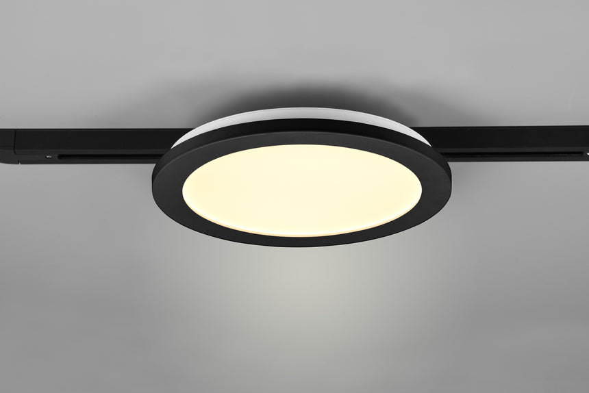 Plafón de techo Trio DUOline LED negro mate 3000K regulable Ø26cm 76921532