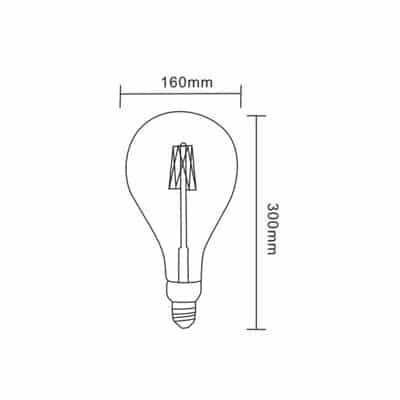 Mun Filament 770627 Amber Filament Globe LED Bulb 6W 2300K vintage