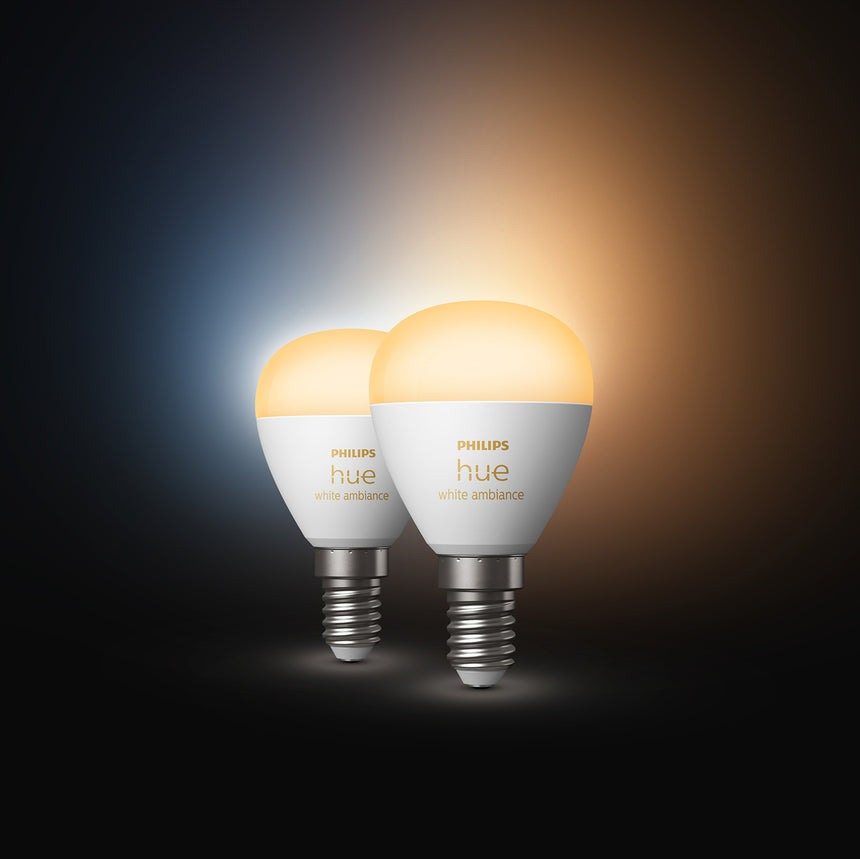 Philips Hue Bombilla esférica White Ambiance E14 5W 470lm (2 uds) 8719514491168 - vista alternativa