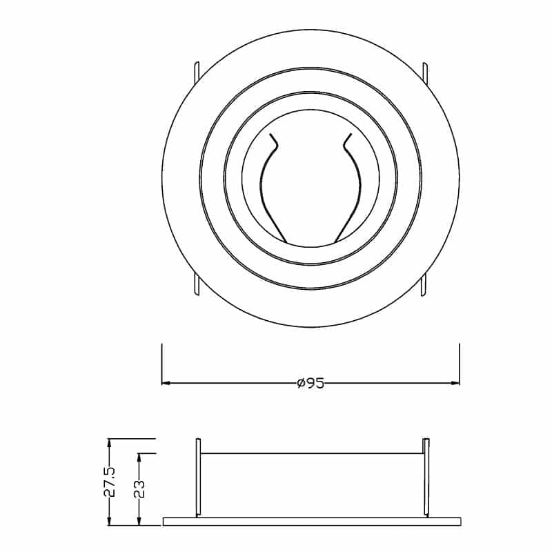 Mantra Basico GU10 Empotrable 1 Luz gris 7742