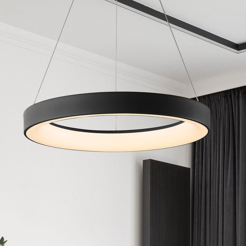 Mantra Niseko II Lámpara de techo colgante LED dimable 38cm negro 8626