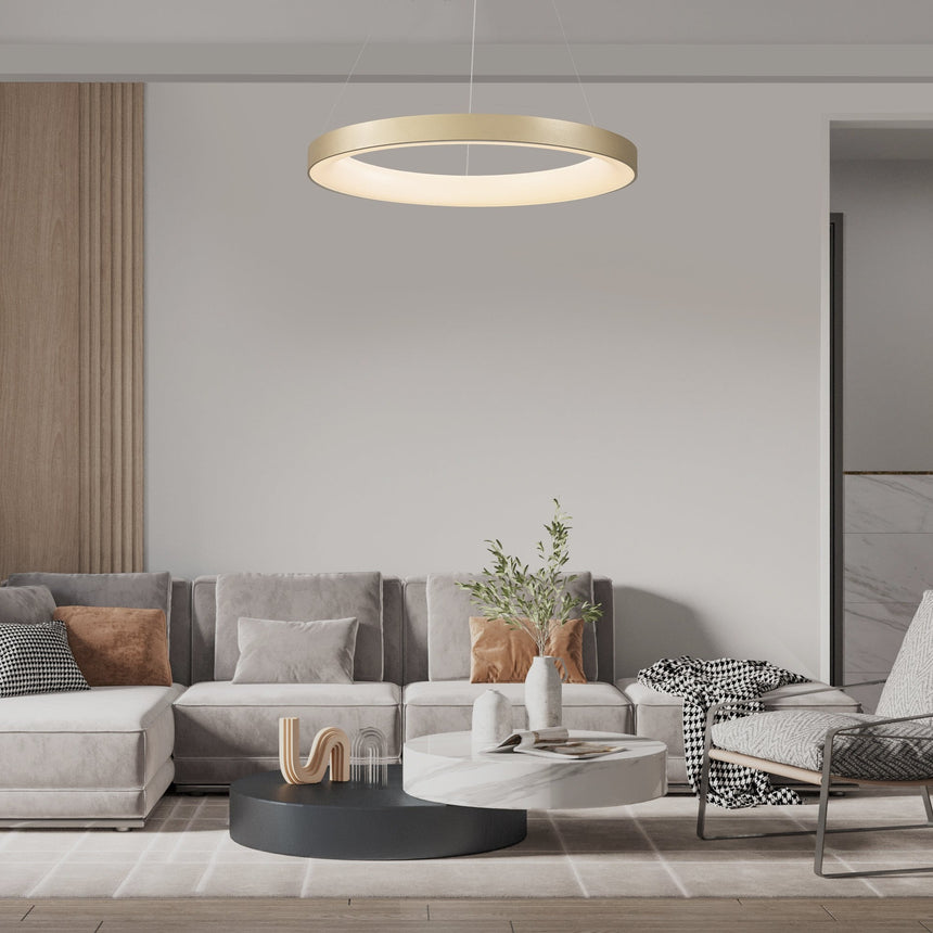 Mantra Niseko II Lámpara de techo colgante LED dimable 90cm oro 8647