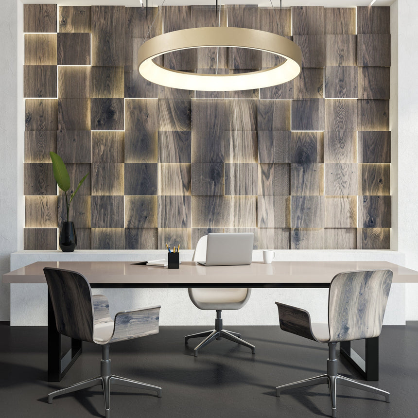 Mantra Niseko II Lámpara de techo colgante LED dimable 90cm oro 8647