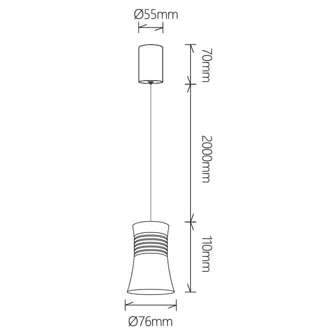 Mantra Pagoda Lámpara de techo colgante LED 12.5W 4000K negro 7787